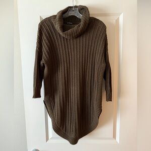 Express Olive Oversized Turtleneck Sweater